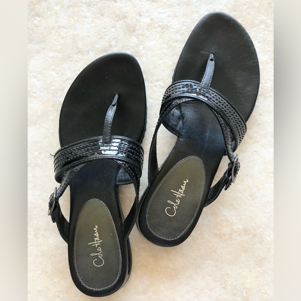 COLE HAAN Patent Leather Sandal Never worn, excellent condition.